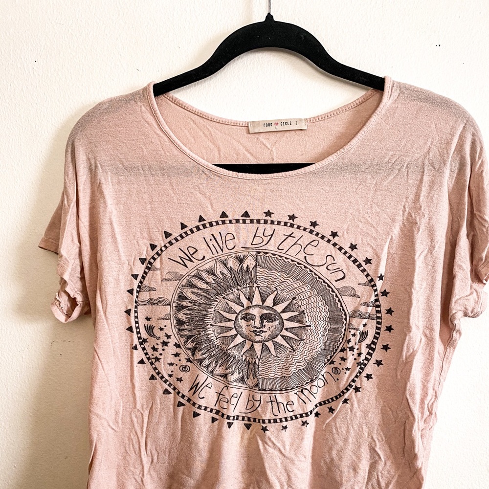 soft pink tee • live by the sun, feel by the moon